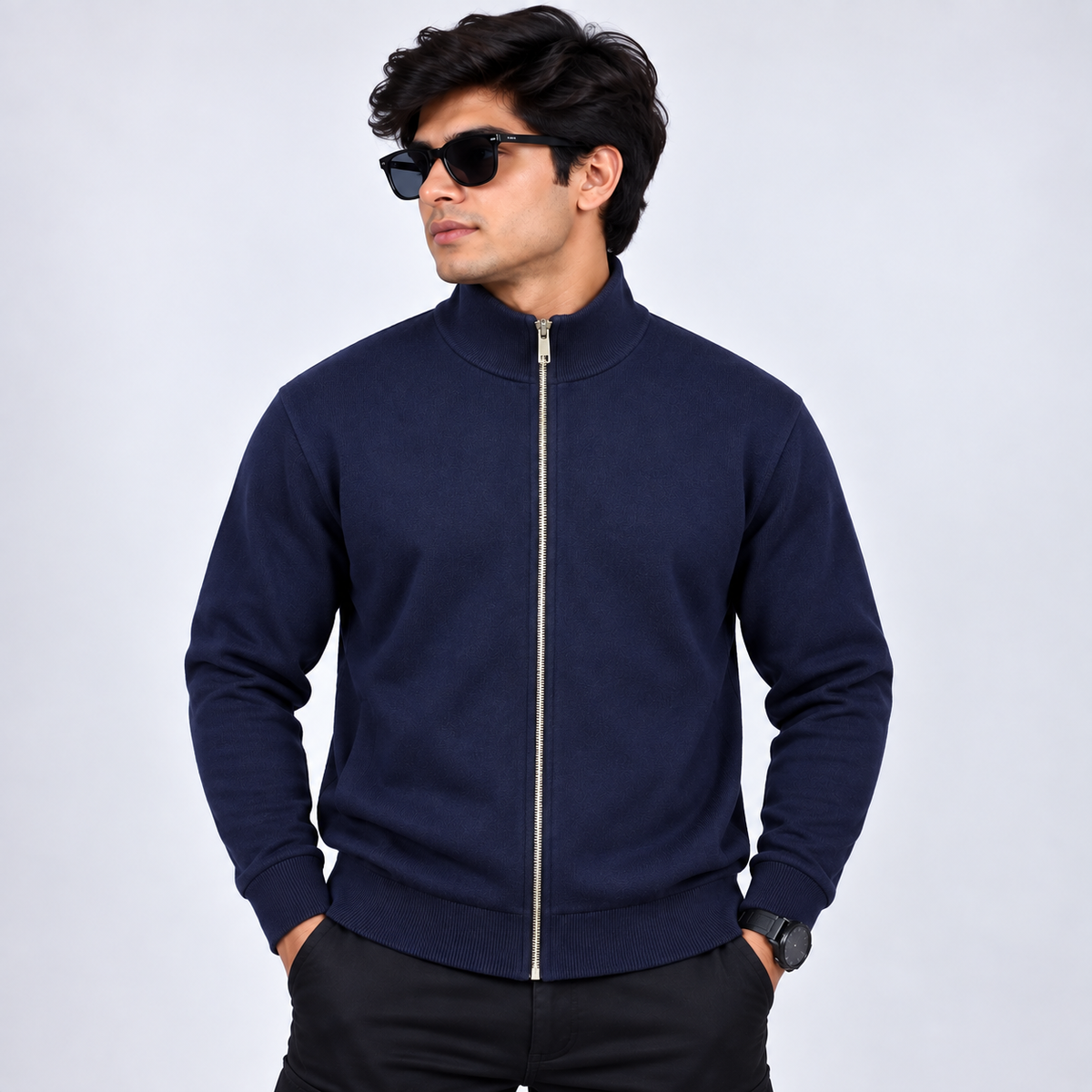 Midnight Navy Zip Jacket