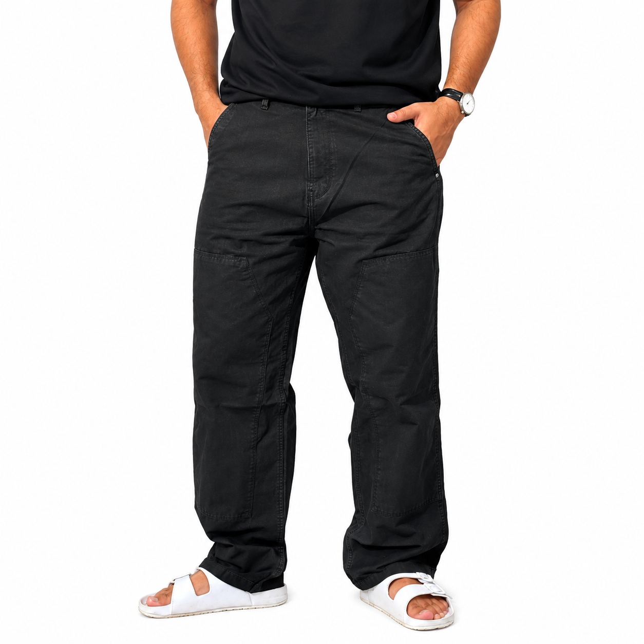 Carpenter Style Casual Pants – Black
